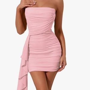 Baby Pink Strapless Corset Mini Dress Size Small